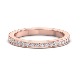 Ivory Wedding Band 14K Rose Gold (Setting Price)