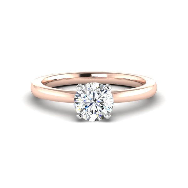 Leah 4 Prong Solitaire Engagement Ring - 14K Rose Gold (Setting Price)