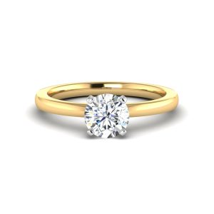 Leah 4 Prong Solitaire Engagement Ring - 18K Yellow Gold (Setting Price)