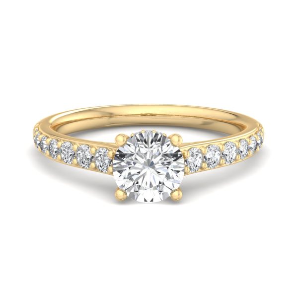Abigail Pave Engagement Ring With Hidden Halo - 18K Yellow Gold (Setting Price)
