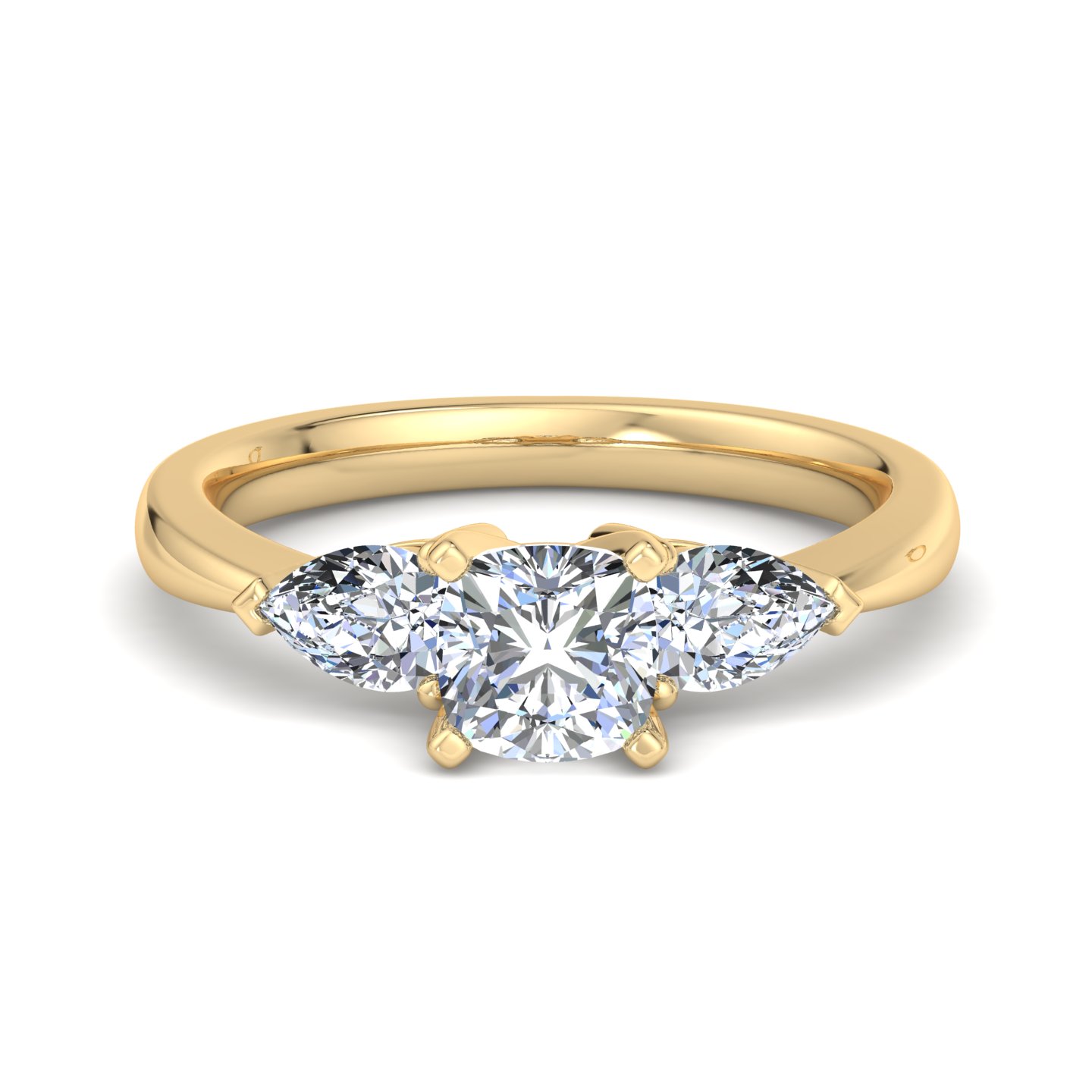 2.5 Ct. Cushion Lab Diamond Engagement Ring (Rare Carat Ideal - G Color - VS1 Clarity)  - 18K Yellow Gold
