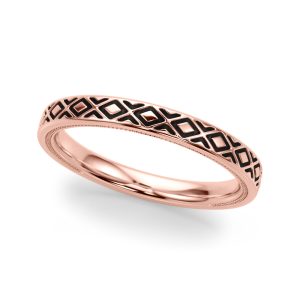 Peridorna Vintage Inspired Wedding Band 14K Rose Gold (Setting Price)