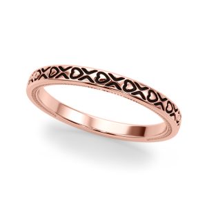 Moganita Vintage Inspired Wedding Band 14K Rose Gold (Setting Price)