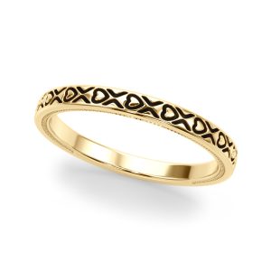 Moganita Vintage Inspired Wedding Band 18K Yellow Gold (Setting Price)