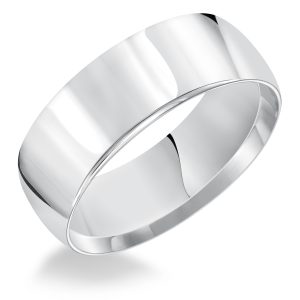 High Dome Comfort Fit Polished  (8mm)Wedding Band Platinum (Setting Price)