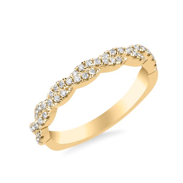 Janelle Twist Diamond Wedding Band 14K Yellow Gold (Setting Price)