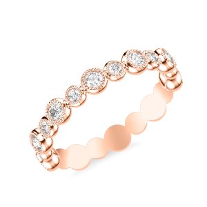 Diamond Bubble Eternity Wedding Band 14K Rose Gold (Setting Price)