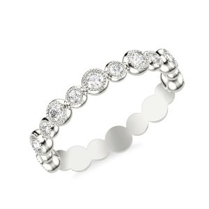 Diamond Bubble Eternity Wedding Band 18K White Gold (Setting Price)