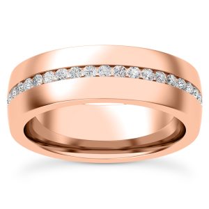 Ara Men's Eternity Wedding Band 14K Rose Gold (Setting Price)