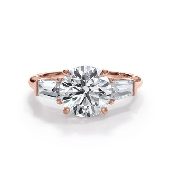 Bellora Grand Tapered Lab Baguette Engagement Ring - 14K Rose Gold (Setting Price)