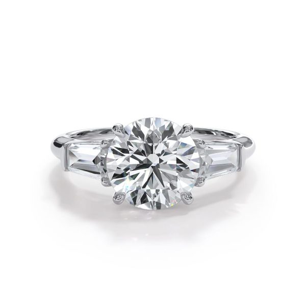 Bellora Grand Tapered Lab Baguette Engagement Ring - 18K White Gold (Setting Price)