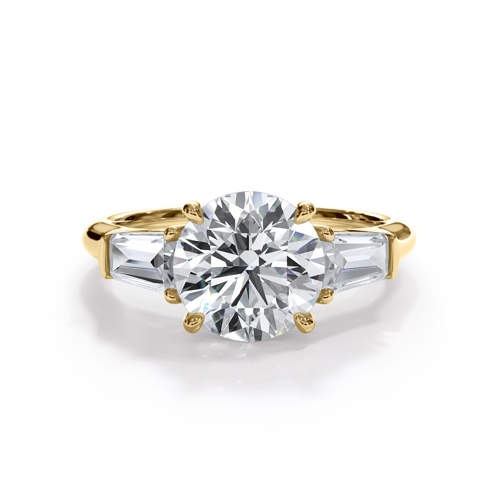 Bellora Grand Tapered Lab Baguette Engagement Ring - 18K Yellow Gold (Setting Price)