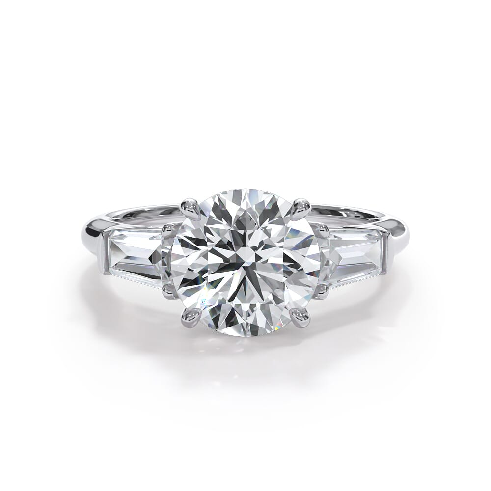 Bellora Grand Tapered Lab Baguette Engagement Ring - Platinum (Setting Price)