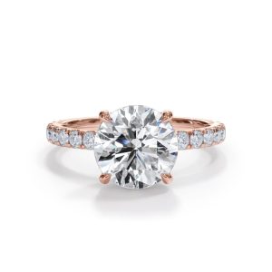 Bellora Pav? Hidden Halo Lab Engagement Ring (2mm) - 14K Rose Gold (Setting Price)