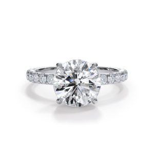 Bellora Pav? Hidden Halo Lab Engagement Ring (2mm) - 14K White Gold (Setting Price)