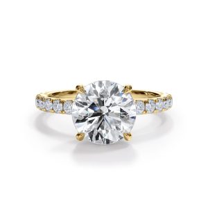 Bellora Pav? Hidden Halo Lab Engagement Ring (2mm) - 14K Yellow Gold (Setting Price)