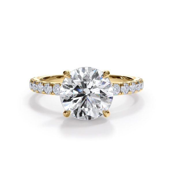 Bellora Pav? Hidden Halo Lab Engagement Ring (2mm) - 14K Yellow Gold (Setting Price)