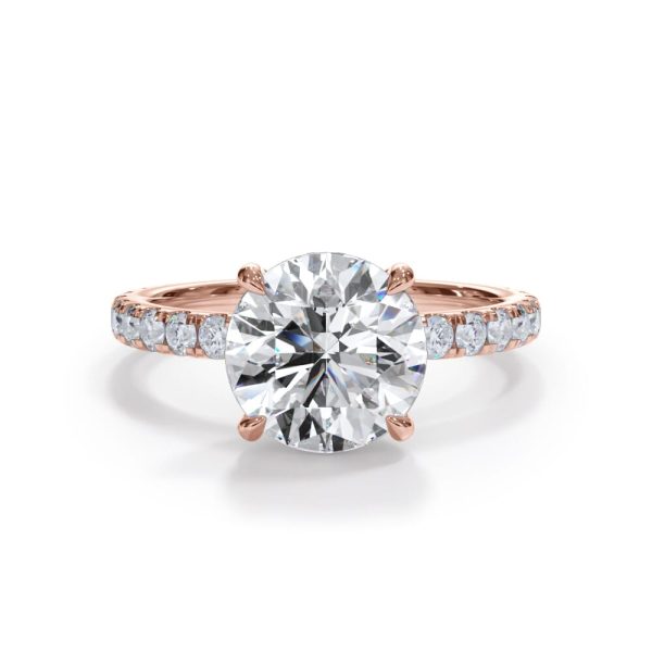 Bellora Pav? Hidden Halo Lab Engagement Ring (2mm) - 18K Rose Gold (Setting Price)