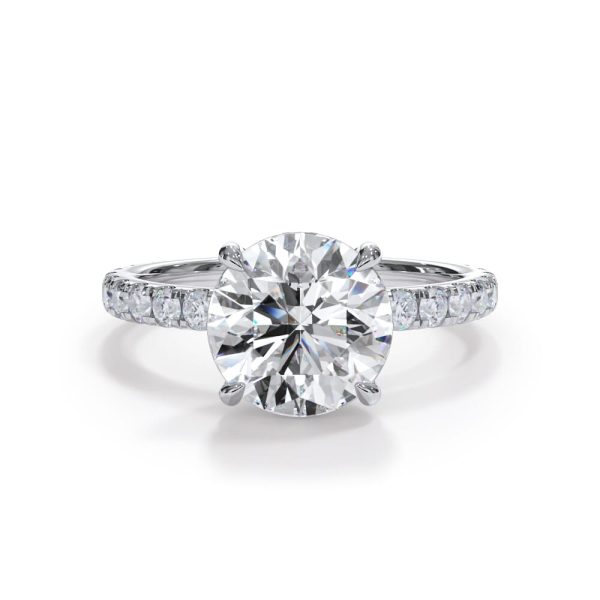 Bellora Pav? Hidden Halo Lab Engagement Ring (2mm) - 18K White Gold (Setting Price)
