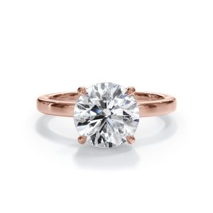 Bellora Solitaire Engagement Ring (2mm) - 14K Rose Gold (Setting Price)