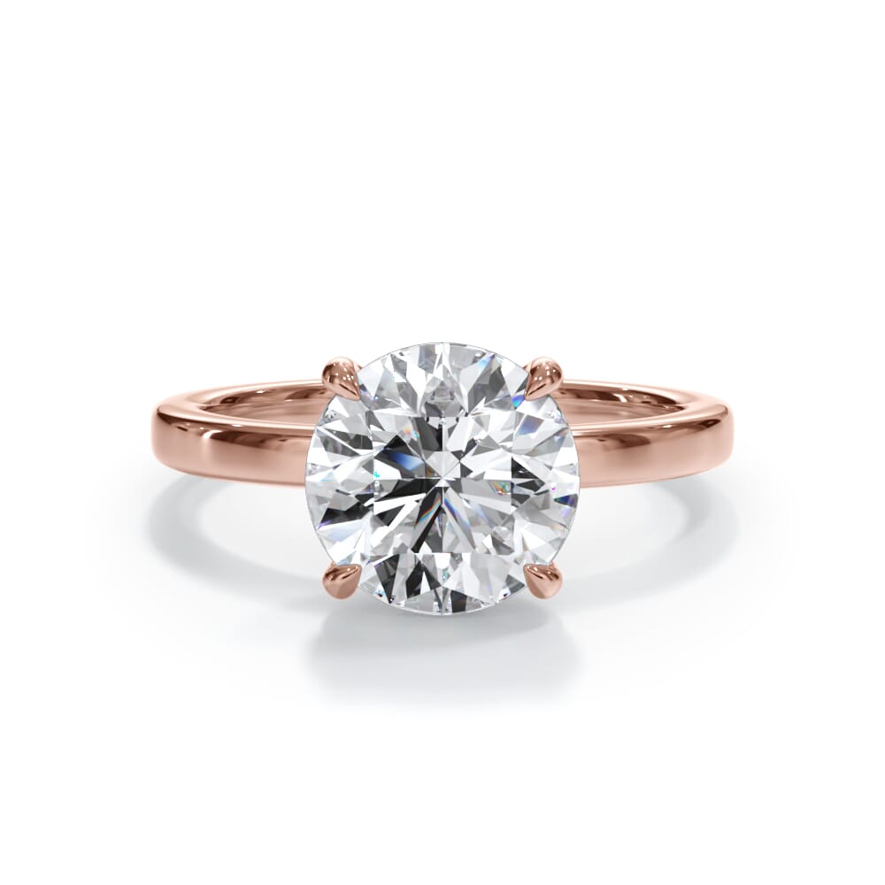 Bellora Solitaire Engagement Ring (2mm) - 14K Rose Gold (Setting Price)