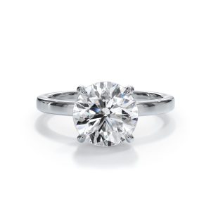 Bellora Solitaire Engagement Ring (2mm) - 14K White Gold (Setting Price)