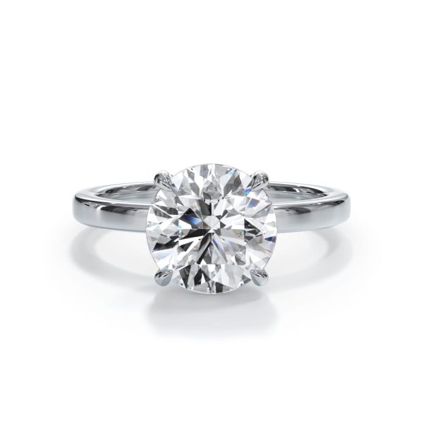 Bellora Solitaire Engagement Ring (2mm) - 14K White Gold (Setting Price)