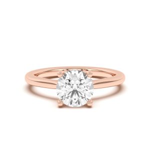 Sonja Diamond Bridge Hidden Halo Engagement Ring - 14K Rose Gold (Setting Price)