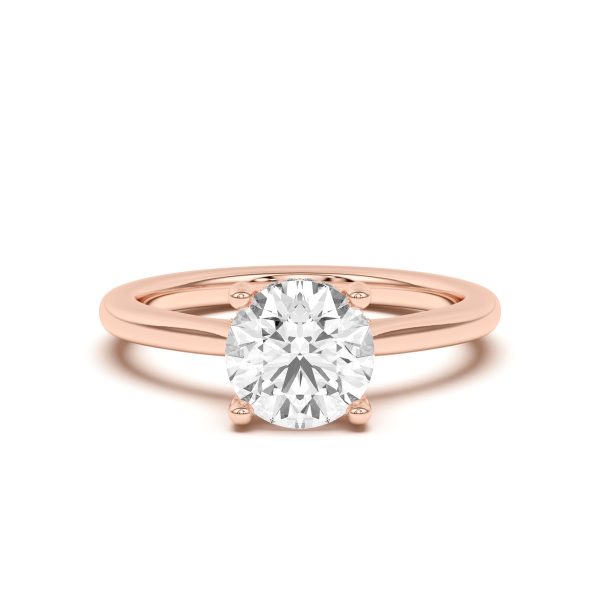 Sonja Diamond Bridge Hidden Halo Engagement Ring - 14K Rose Gold (Setting Price)