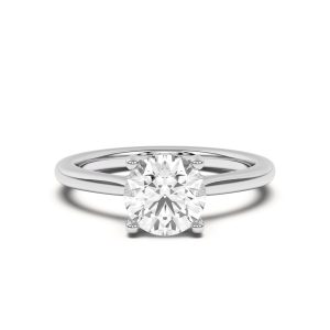 Sonja Diamond Bridge Hidden Halo Engagement Ring - 14K White Gold (Setting Price)