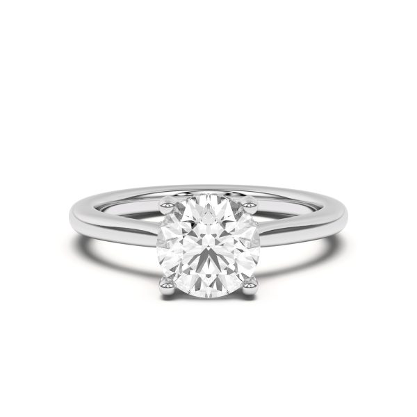 Sonja Diamond Bridge Hidden Halo Engagement Ring - 18K White Gold (Setting Price)