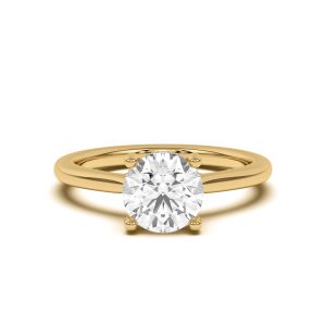 Sonja Diamond Bridge Hidden Halo Engagement Ring - 18K Yellow Gold (Setting Price)
