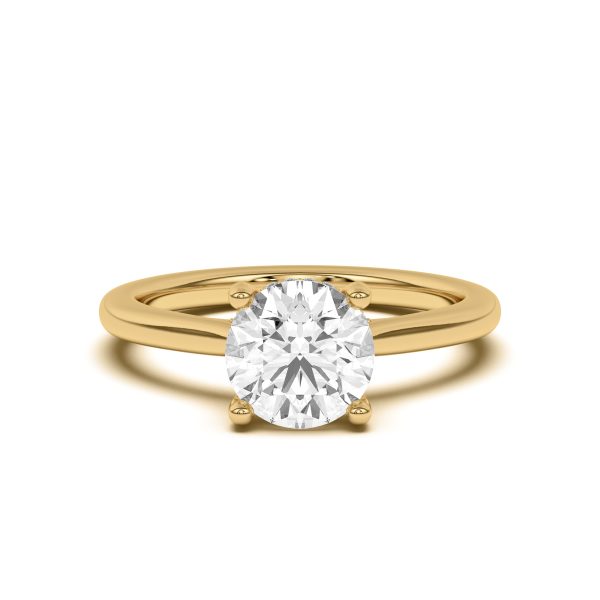 Sonja Diamond Bridge Hidden Halo Engagement Ring - 18K Yellow Gold (Setting Price)