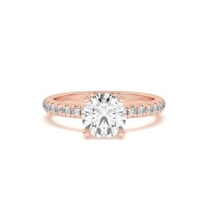 Marie Grand Hidden Halo Pav? Engagement Ring - 14K Rose Gold (Setting Price)