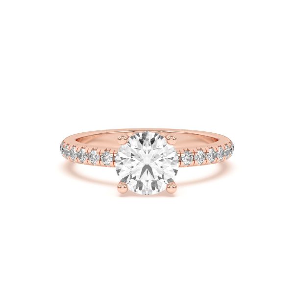 Marie Grand Hidden Halo Pav? Engagement Ring - 18K Rose Gold (Setting Price)