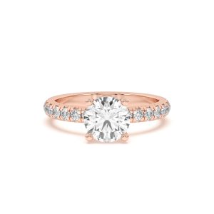 Marie Majestic Hidden Halo Pav? Engagement Ring - 18K Rose Gold (Setting Price)