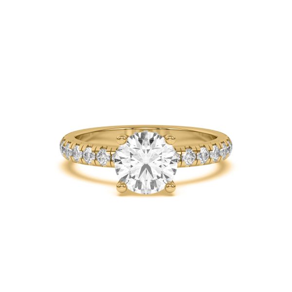 Marie Majestic Hidden Halo Pav? Engagement Ring - 18K Yellow Gold (Setting Price)