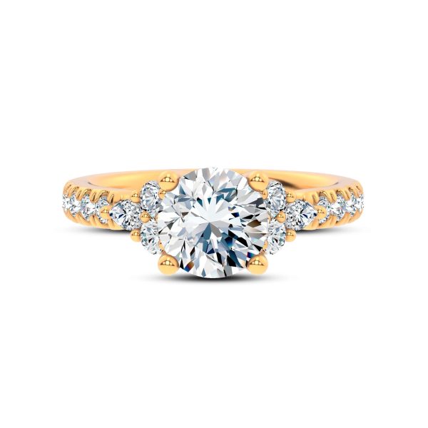 Alexandra Trellis Cluster Pav? Engagement Ring - 14K Yellow Gold (Setting Price)