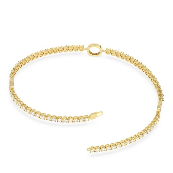 Lab Diamond Tennis Bracelet With Pav? Circle Stations-14K Yellow Gold