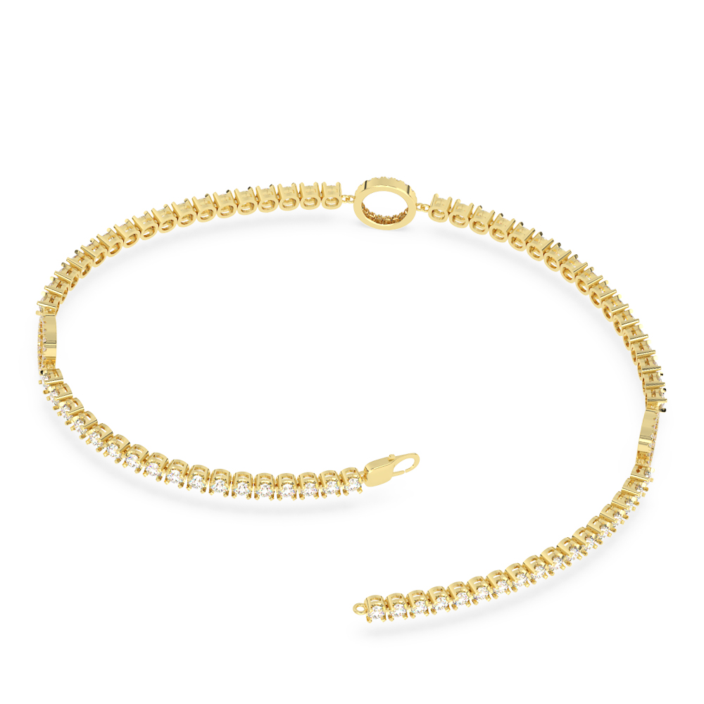 Lab Diamond Tennis Bracelet With Pav? Circle Stations-14K Yellow Gold