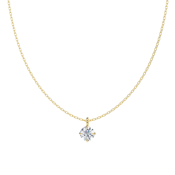 Classic Compass Set Round Lab Diamond Solitaire Pendant (1 ct. tw.)-14K Yellow Gold