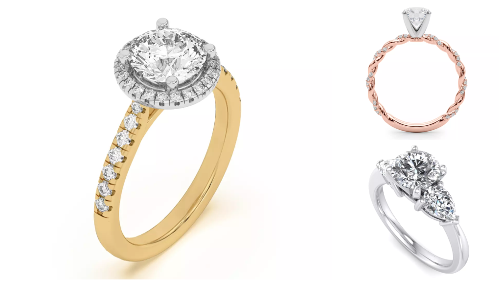 Composite image of best-selling natural diamond engagement rings