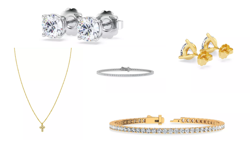 composite image of classic style from one of the best diamond jewelry retailers, displayed on a white background.